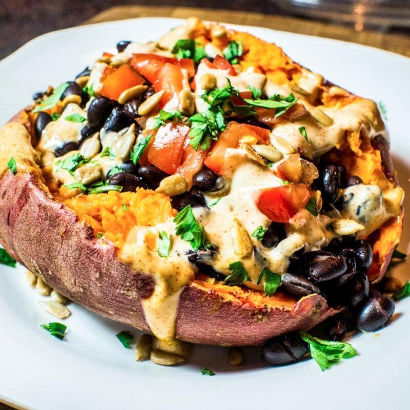 Stuffed Sweet Potatoes With Black Beans We Want Veggies